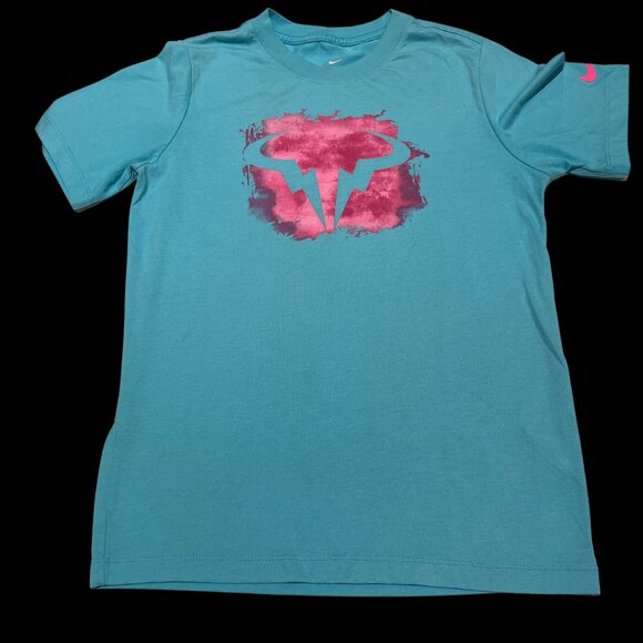 Nike Kids Large Turquoise Dri-Fit Tee - Picture 1 of 3